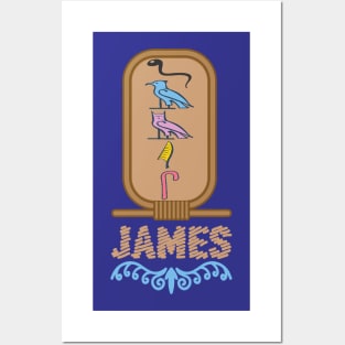 JAMES-American names in hieroglyphic letters-James, name in a Pharaonic Khartouch-Hieroglyphic pharaonic names Posters and Art